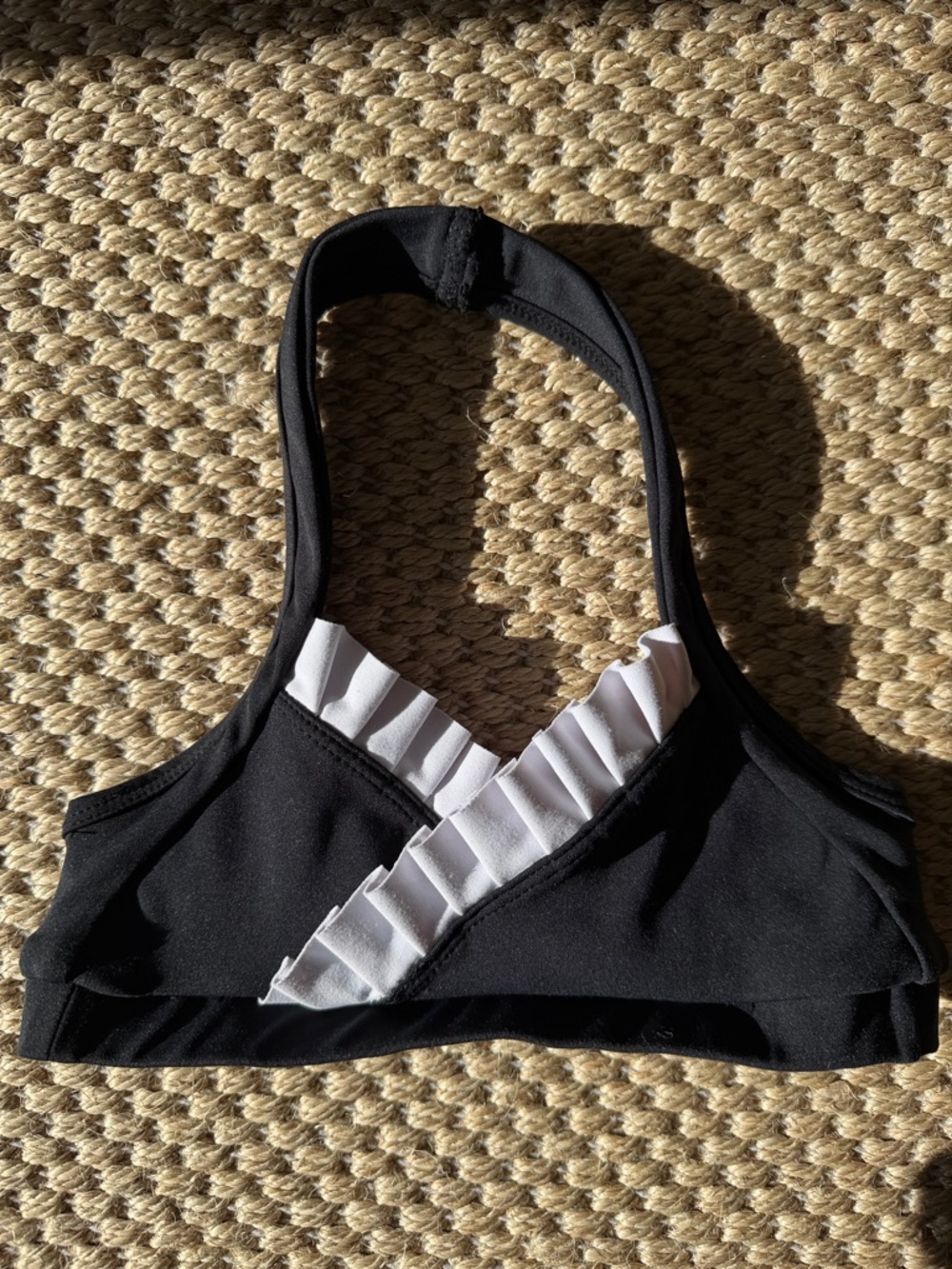 Five Dancewear Black and White Ruffled Dance Crop Top - Kids Costume youth large